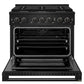 ZLINE Marino 36-Inch 5.2 cu. ft. Dual Fuel Range, 6 Burners, Convection Oven, Black Stainless Steel, MDRB-36