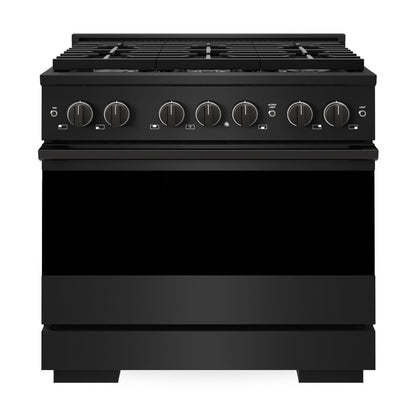 ZLINE Marino 36-Inch 5.2 cu. ft. Dual Fuel Range, 6 Burners, Convection Oven, Black Stainless Steel, MDRB-36