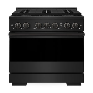 ZLINE Marino 36-Inch 5.2 cu. ft. Dual Fuel Range, 6 Burners, Convection Oven, Black Stainless Steel, MDRB-36
