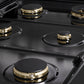 ZLINE Marino 36-Inch 5.2 cu. ft. Dual Fuel Range, 6 Brass Burners, Convection Oven, Black Stainless Steel, MDRB-BR-36