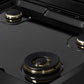 ZLINE Marino Autograph Edition 30-Inch 4.2 cu. ft. Dual Fuel Range, 4 Brass Burners, Convection Oven, Black Stainless Steel with Champagne Bronze Accents, MDRBZ-30-CB