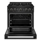 ZLINE Marino 30-Inch 4.2 cu. ft. Gas Range, 4 Burners, Convection Oven, Black Stainless Steel, MGRB-30