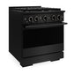 ZLINE Marino 30-Inch 4.2 cu. ft. Gas Range, 4 Burners, Convection Oven, Black Stainless Steel, MGRB-30