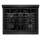 ZLINE Marino 30-Inch 4.2 cu. ft. Gas Range, 4 Burners, Convection Oven, Black Stainless Steel, MGRB-30