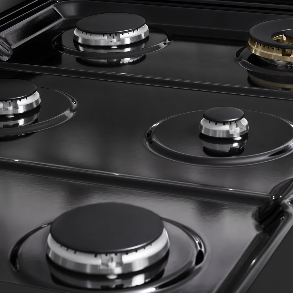 ZLINE Marino 36-Inch 5.2 cu. ft. Gas Range, 6 Burners, Convection Oven, Black Stainless Steel, MGRB-36