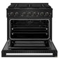 ZLINE Marino 30-Inch 4.2 cu. ft. Gas Range, 4 Burners, Convection Oven, Black Stainless Steel, MGRB-30