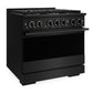 ZLINE Marino 30-Inch 4.2 cu. ft. Gas Range, 4 Burners, Convection Oven, Black Stainless Steel, MGRB-30