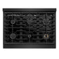 ZLINE Marino 30-Inch 4.2 cu. ft. Gas Range, 4 Burners, Convection Oven, Black Stainless Steel, MGRB-30