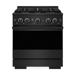 ZLINE Marino 30-Inch 4.2 cu. ft. Gas Range, 4 Brass Burners, Convection Oven, Black Stainless Steel, MGRB-BR-30