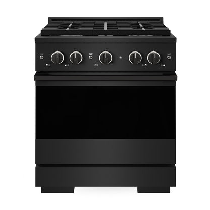 ZLINE Marino 30-Inch 4.2 cu. ft. Gas Range, 4 Brass Burners, Convection Oven, Black Stainless Steel, MGRB-BR-30