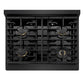 ZLINE Marino 30-Inch 4.2 cu. ft. Gas Range, 4 Brass Burners, Convection Oven, Black Stainless Steel, MGRB-BR-30