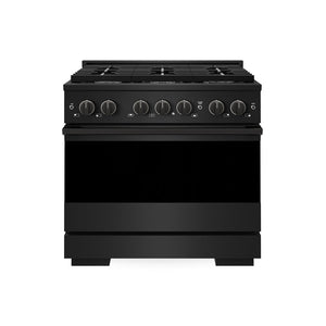 ZLINE Marino 36-Inch 5.2 cu. ft. Gas Range, 6 Brass Burners, Convection Oven, Black Stainless Steel, MGRB-BR-36
