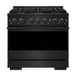 ZLINE Marino 36-Inch 5.2 cu. ft. Gas Range, 6 Brass Burners, Convection Oven, Black Stainless Steel, MGRB-BR-36