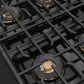 ZLINE Marino 30-Inch 4.2 cu. ft. Gas Range, 4 Brass Burner DuoPro™ Cooktop, Convection Oven, Black Stainless Steel, PMGRB-30