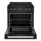 ZLINE Marino 30-Inch 4.2 cu. ft. Gas Range, 4 Brass Burner DuoPro™ Cooktop, Convection Oven, Black Stainless Steel, PMGRB-30
