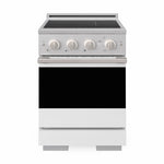 ZLINE 24 in. 3.2 cu. ft. Marino Induction Range with 3 Element Cooktop and Electric Convection Oven in Stainless Steel with White Matte Door, MINR-WM-24 - Front Hero View
