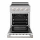 ZLINE 24 in. 3.2 cu. ft. Marino Induction Range with 3 Element Cooktop and Electric Convection Oven in Stainless Steel with White Matte Door, MINR-WM-24 - Front View with Oven Door Open