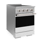 ZLINE 24 in. 3.2 cu. ft. Marino Induction Range with 3 Element Cooktop and Electric Convection Oven in Stainless Steel with White Matte Door, MINR-WM-24 - Side View