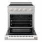 ZLINE 30 in. 4.2 cu. ft. Marino Induction Range with 4 Element Cooktop and Electric Convection Oven in Stainless Steel with White Matte Door, MINR-WM-30
