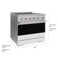ZLINE 36 in. 5.2 cu. ft. Marino Induction Range with 5 Element Cooktop and Electric Convection Oven in Stainless Steel with White Matte Door, MINR-WM-36