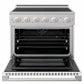 ZLINE 36 in. 5.2 cu. ft. Marino Induction Range with 5 Element Cooktop and Electric Convection Oven in Stainless Steel with White Matte Door, MINR-WM-36