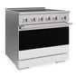ZLINE 36 in. 5.2 cu. ft. Marino Induction Range with 5 Element Cooktop and Electric Convection Oven in Stainless Steel with White Matte Door, MINR-WM-36