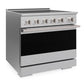 ZLINE 36 in. 5.2 cu. ft. Marino Induction Range with 5 Element Cooktop and Electric Convection Oven in Stainless Steel, MINR36