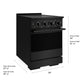 ZLINE 24 in. 3.2 cu. ft. Marino Induction Range with 3 Element Cooktop and Electric Convection Oven in Black Stainless Steel, MINRB-24