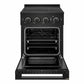 ZLINE 24 in. 3.2 cu. ft. Marino Induction Range with 3 Element Cooktop and Electric Convection Oven in Black Stainless Steel, MINRB-24