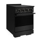 ZLINE 24 in. 3.2 cu. ft. Marino Induction Range with 3 Element Cooktop and Electric Convection Oven in Black Stainless Steel, MINRB-24