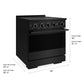 ZLINE 30 in. 4.2 cu. ft. Marino Induction Range with 4 Element Cooktop and Electric Convection Oven in Black Stainless Steel, MINRB-30