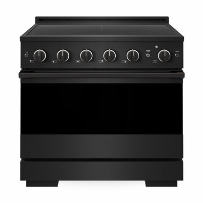 ZLINE 36 in. 5.2 cu. ft. Marino Induction Range with 5 Element Cooktop and Electric Convection Oven in Black Stainless Steel, MINRB-36