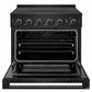 ZLINE 36 in. 5.2 cu. ft. Marino Induction Range with 5 Element Cooktop and Electric Convection Oven in Black Stainless Steel, MINRB-36