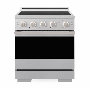 ZLINE 30 in. 4.2 cu. ft. Marino Induction Range with 4 Element Cooktop and Electric Convection Oven in Satin Stainless Steel, MINRS-30