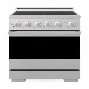 ZLINE 36 in. 5.2 cu. ft. Marino Induction Range with 5 Element Cooktop and Electric Convection Oven in Satin Stainless Steel, MINRS-36