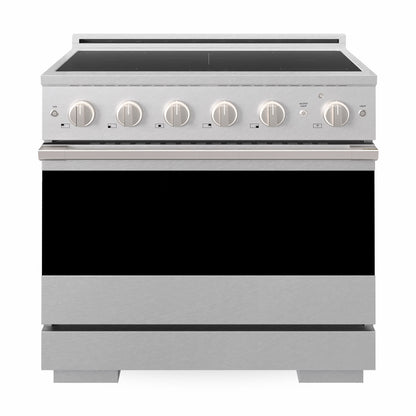 ZLINE 36 in. 5.2 cu. ft. Marino Induction Range with 5 Element Cooktop and Electric Convection Oven in Satin Stainless Steel, MINRS-36