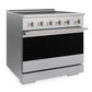 ZLINE 36 in. 5.2 cu. ft. Marino Induction Range with 5 Element Cooktop and Electric Convection Oven in Satin Stainless Steel, MINRS-36
