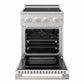 ZLINE 24 in. 3.2 cu. ft. Marino Induction Range with 3 Element Cooktop and Electric Convection Oven in Satin Stainless Steel with White Matte Door, MINRS-WM-24 - Front View with Oven Door Open