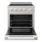 ZLINE 30 in. 4.2 cu. ft. Marino Induction Range with 4 Element Cooktop and Electric Convection Oven in Satin Stainless Steel with White Matte Door, MINRS-WM-30