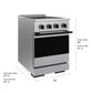 ZLINE Autograph Edition 24 in. 3.2 cu. ft. Marino Induction Range with 3 Element Cooktop and Electric Convection Oven in Satin Stainless Steel with Matte Black Accents, MINRSZ-24-MB