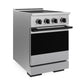 ZLINE Autograph Edition 24 in. 3.2 cu. ft. Marino Induction Range with 3 Element Cooktop and Electric Convection Oven in Satin Stainless Steel with Matte Black Accents, MINRSZ-24-MB