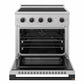 ZLINE Autograph Edition 30 in. 4.2 cu. ft. Marino Induction Range with 4 Element Cooktop and Electric Convection Oven in Satin Stainless Steel with Matte Black Accents, MINRSZ-30-MB
