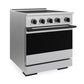 ZLINE Autograph Edition 30 in. 4.2 cu. ft. Marino Induction Range with 4 Element Cooktop and Electric Convection Oven in Satin Stainless Steel with Matte Black Accents, MINRSZ-30-MB