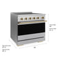 ZLINE Autograph 36 in. 5.2 cu. ft. Marino Induction Range with 5 Element Cooktop and Electric Convection Oven in Satin Stainless Steel with Champagne Bronze Accents, MINRSZ-36-CB - Dimensions Diagram