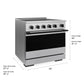ZLINE Autograph Edition 36 in. 5.2 cu. ft. Marino Induction Range with 5 Element Cooktop and Electric Convection Oven in Satin Stainless Steel with Matte Black Accents, MINRSZ-36-MB