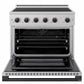 ZLINE Autograph Edition 36 in. 5.2 cu. ft. Marino Induction Range with 5 Element Cooktop and Electric Convection Oven in Satin Stainless Steel with Matte Black Accents, MINRSZ-36-MB