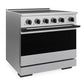 ZLINE Autograph Edition 36 in. 5.2 cu. ft. Marino Induction Range with 5 Element Cooktop and Electric Convection Oven in Satin Stainless Steel with Matte Black Accents, MINRSZ-36-MB