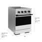 ZLINE Autograph 24 in. 3.2 cu. ft. Marino Induction Range with 3 Element Cooktop and Electric Convection Oven in Satin Stainless Steel with White Matte Door and Matte Black Accents, MINRSZ-WM-24-MB - Dimensions Diagram