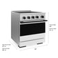 ZLINE Autograph Edition 30 in. 4.2 cu. ft. Marino Induction Range with 4 Element Cooktop and Electric Convection Oven in Satin Stainless Steel with White Matte Door and Matte Black Accents, MINRSZ-WM-30-MB