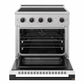 ZLINE Autograph Edition 30 in. 4.2 cu. ft. Marino Induction Range with 4 Element Cooktop and Electric Convection Oven in Satin Stainless Steel with White Matte Door and Matte Black Accents, MINRSZ-WM-30-MB